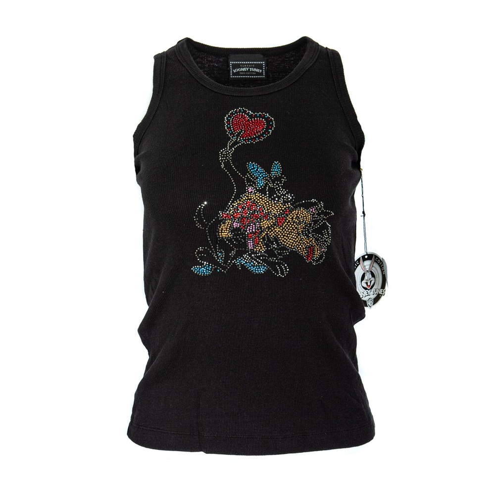 Looney Tunes Tank Top with Rhinestones “Taz” - White